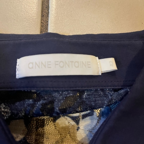 Anne Fontaine Navy and Gold Floral Top - Picture 3 of 4